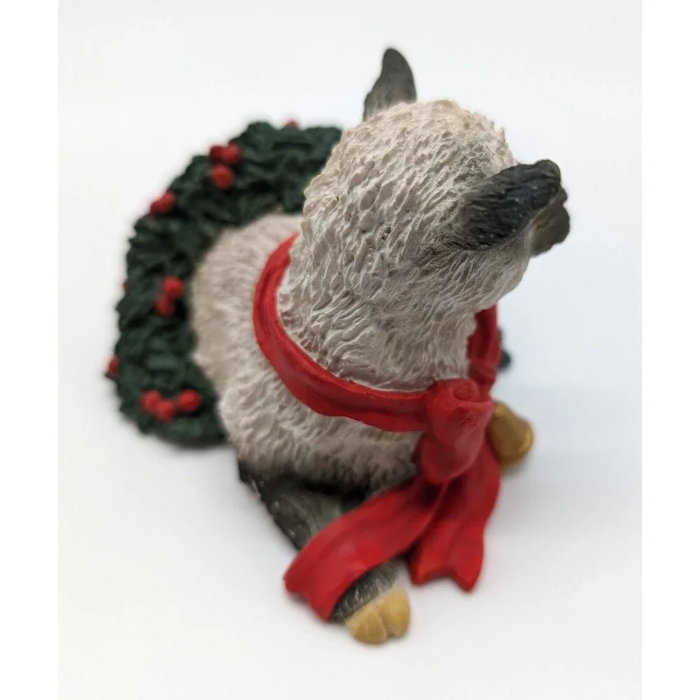 Silver Deer Tom Rubel Christmas Animal Figurine Lamb Wreath Holiday Winter